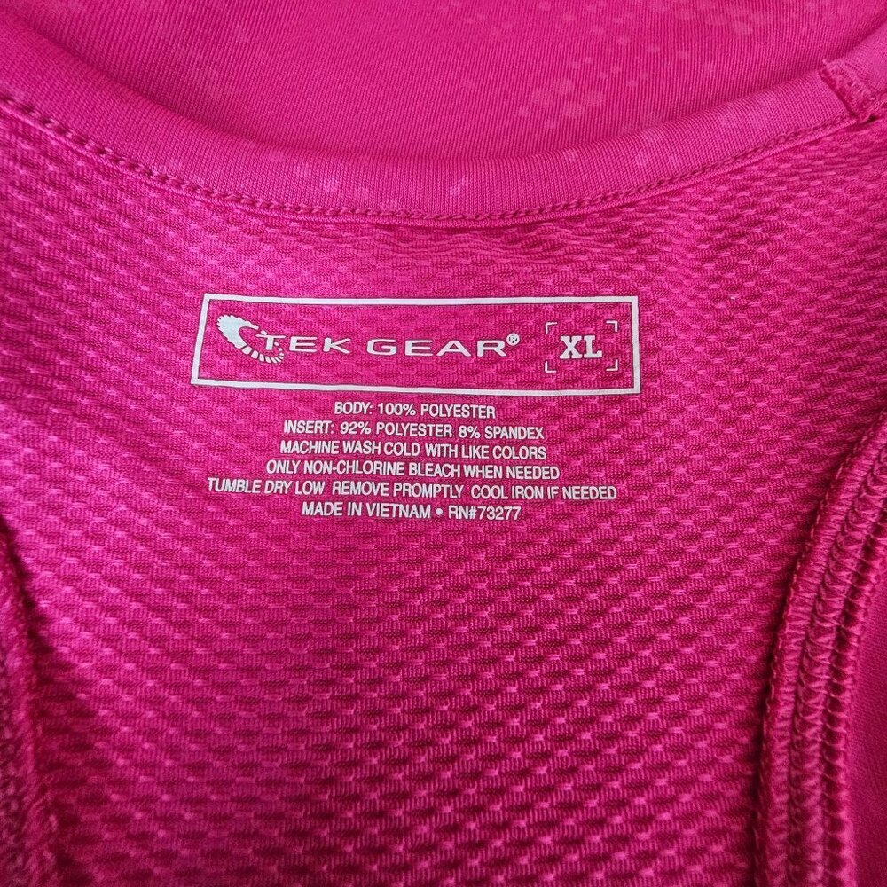 Tek Gear Womens Activewear Pink Fitted V-Neck Performance T-Shirt, Size XL - Picture 3 of 11